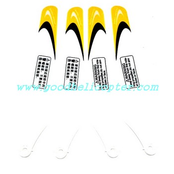 HuanQi-823-823A-823B helicopter parts main blades (yellow-white color) - Click Image to Close